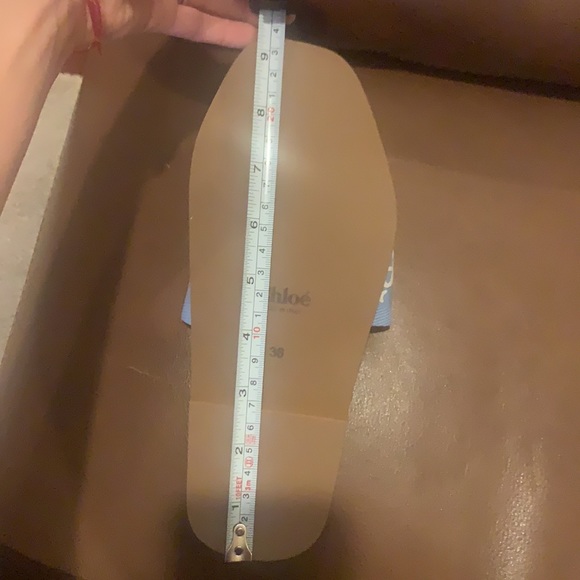 π Chloe | Woody Flat Mule Slides Sandal Light Blue 36 NIB - Picture 5 of 6